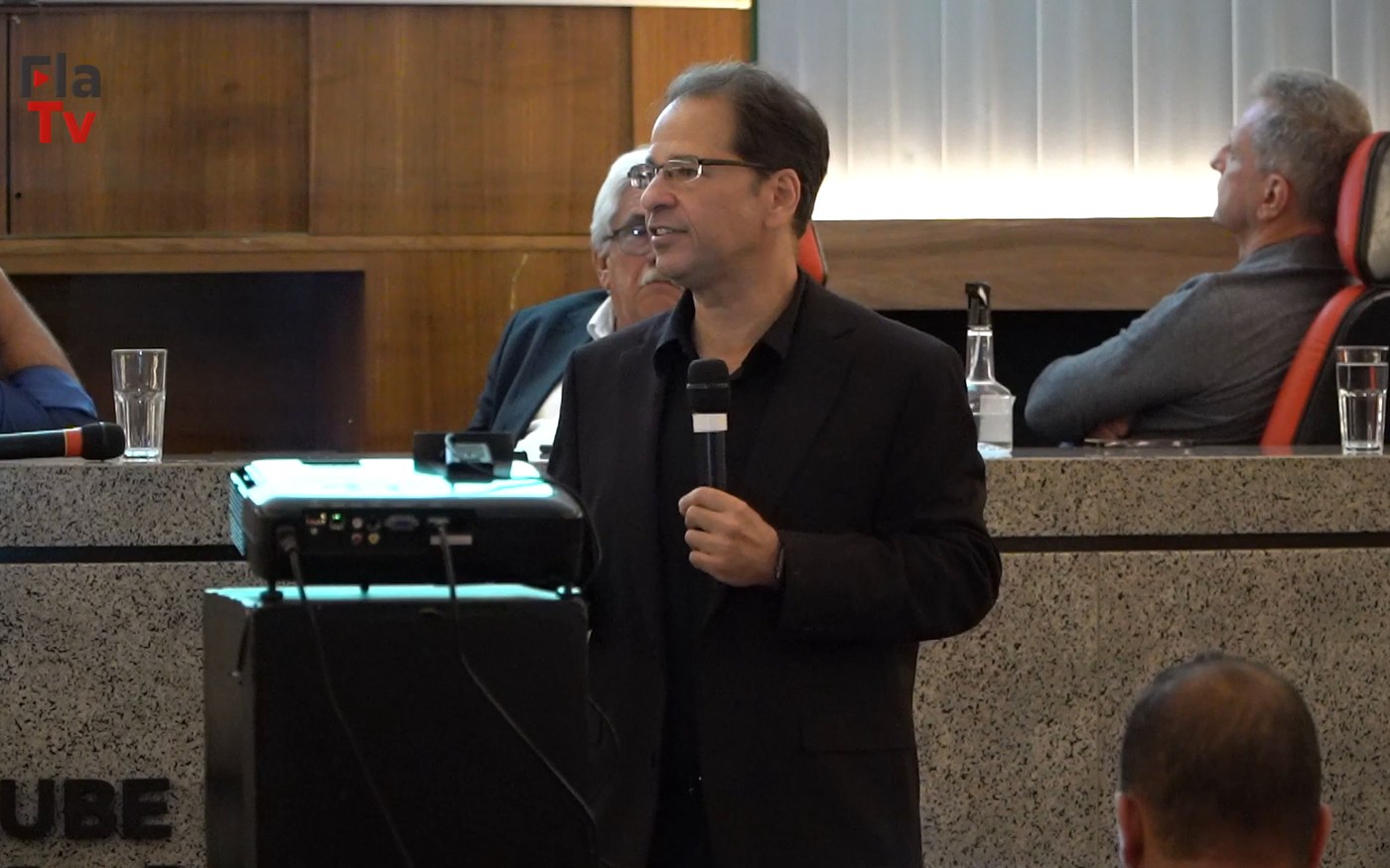David Espindola speaking at Flamengo in Rio de Janeiro