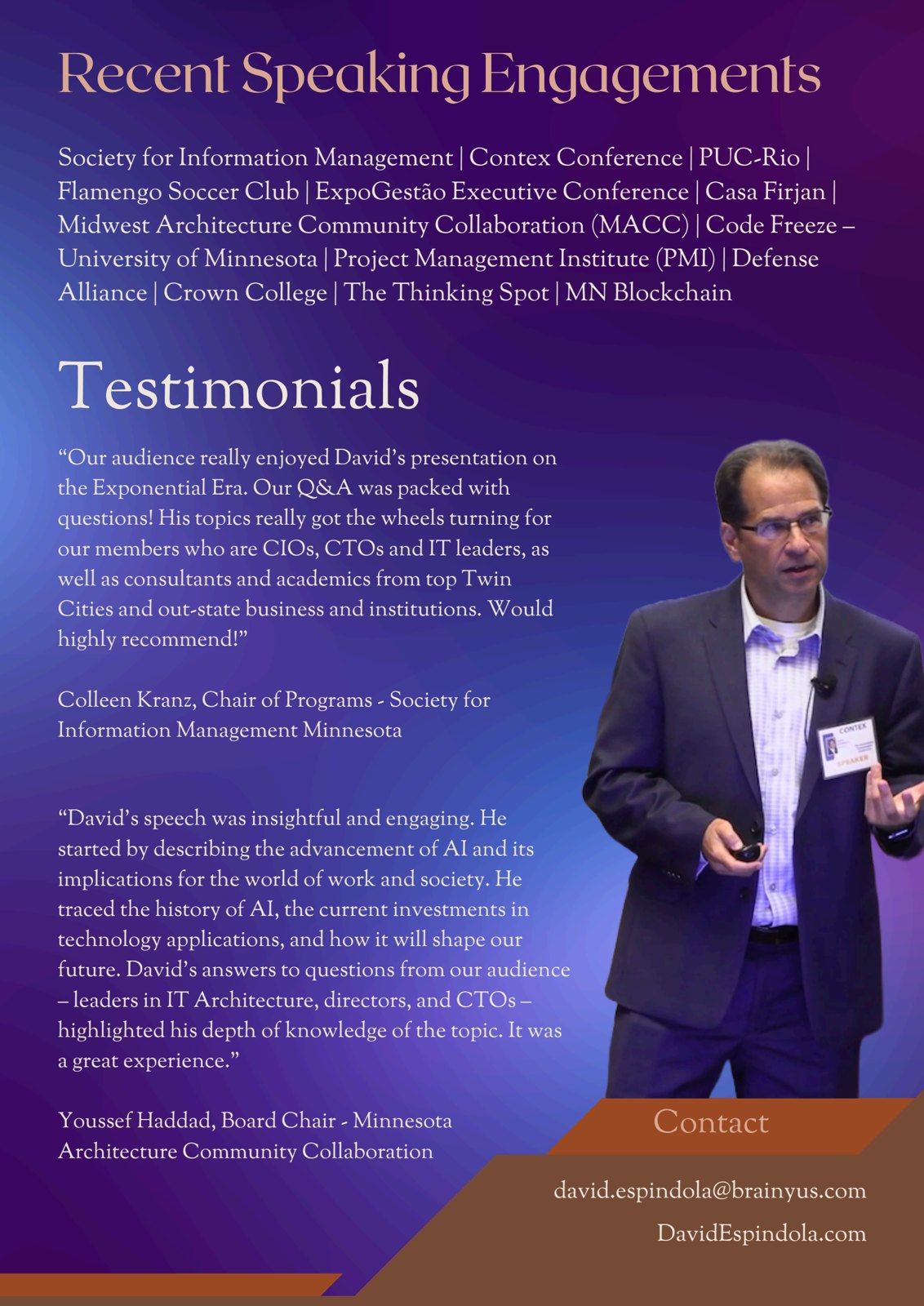 Speaker profile, page 2