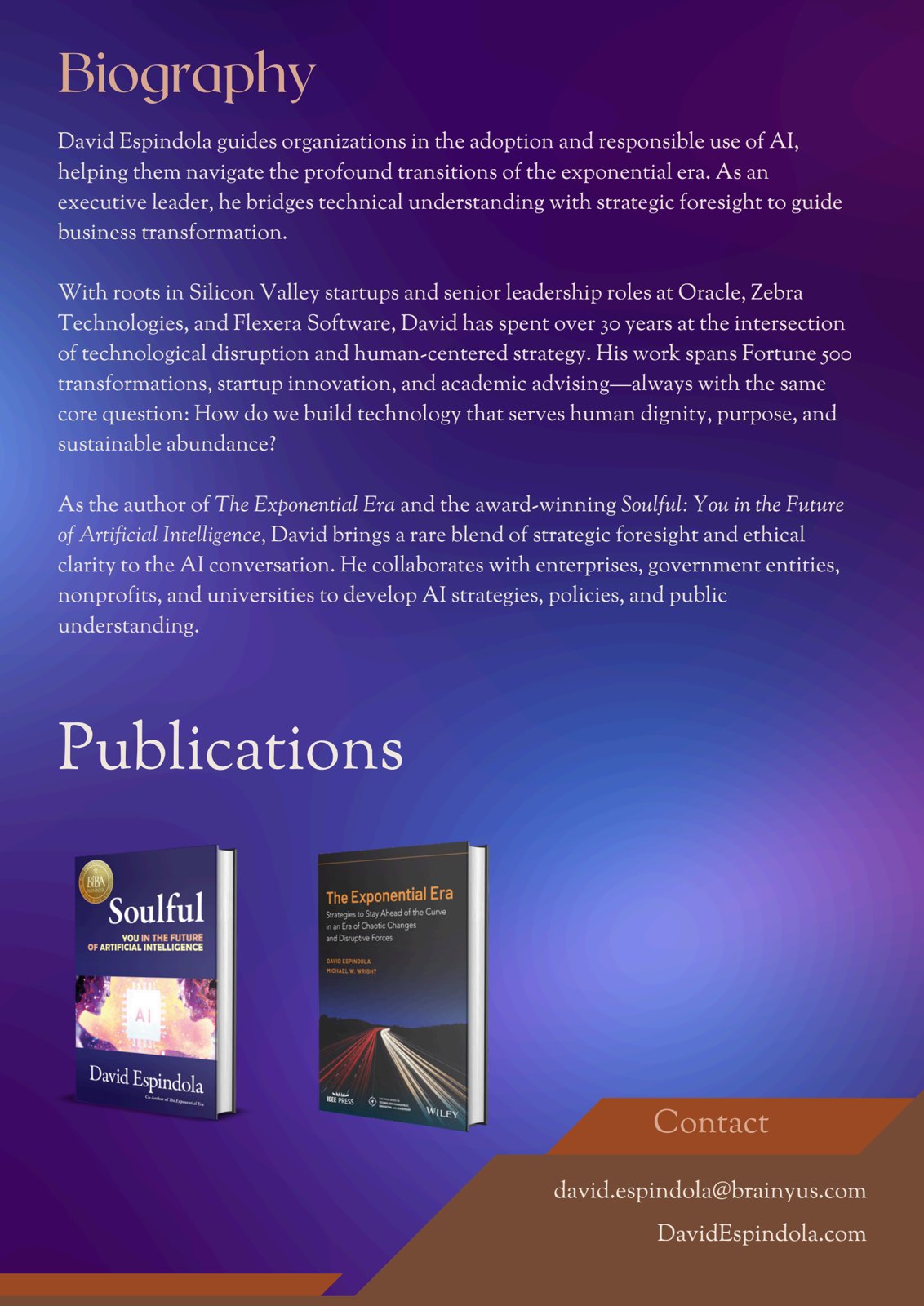 Speaker profile, page 3